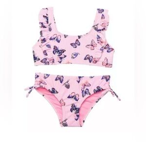 Kensie Pink and Blue Butterfly Bikini